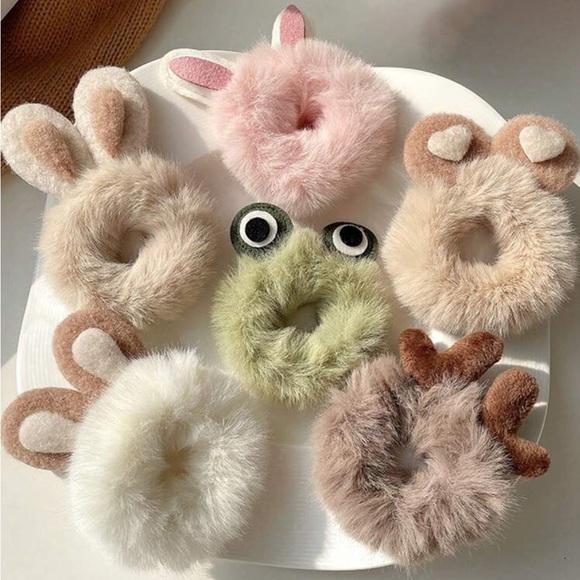Accessories - ⚠️Clearance 6pcs Fluffy Plush Animal Hair Tie Scrunchies For Daily Use